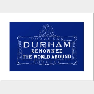 Durham North Carolina Renowned the World Around | Vintage Durham T Shirt Posters and Art